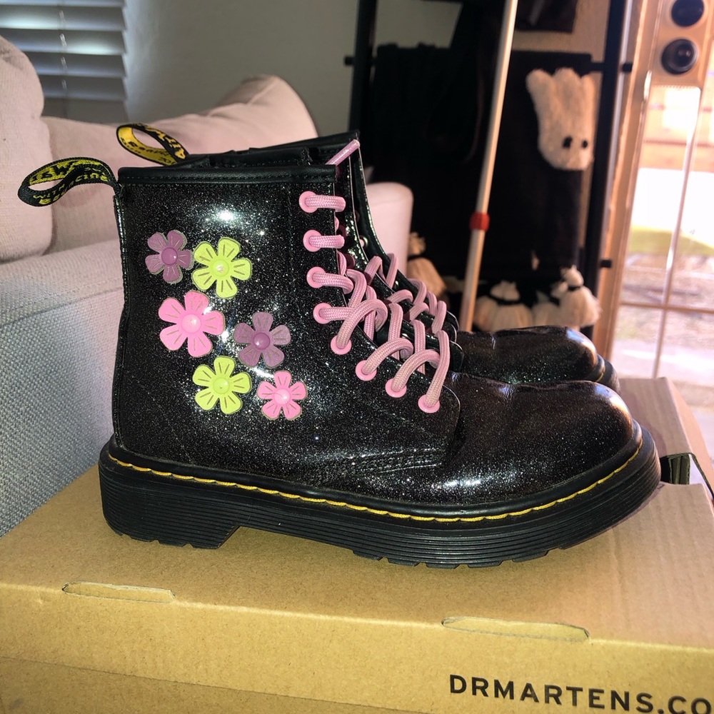 Dr. Martens Bubblegum Pink and Jet Black Boots